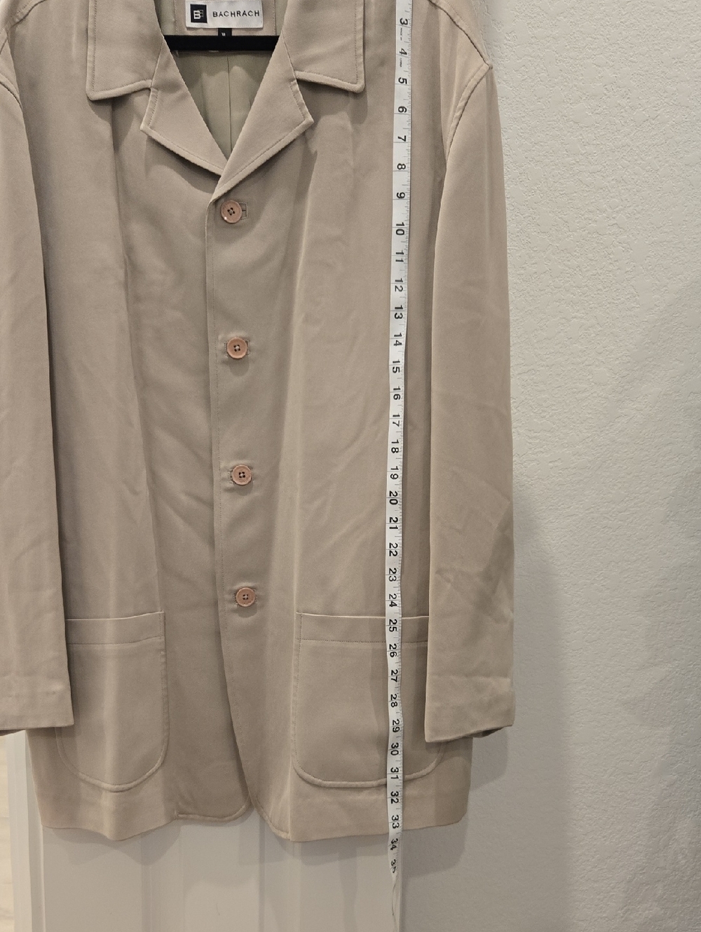 Bachrach Beige Single-Breasted Trench Coat - Picture 9 of 12